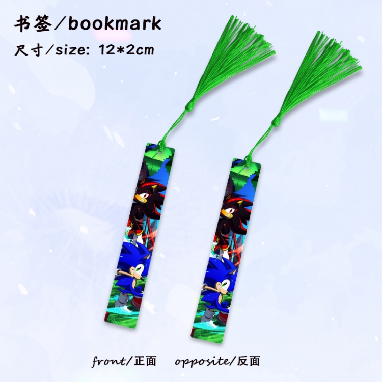 Sonic The Hedgehog Anime full-color printed metal bookmark stationery accessories 12X2CM price for 5 pcs