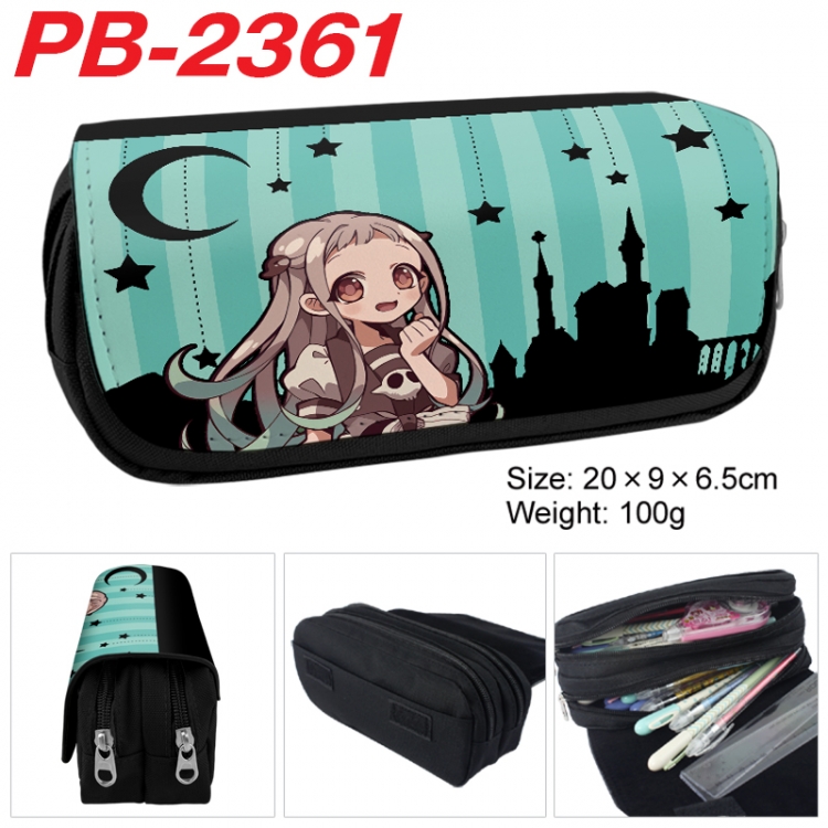 Toilet-bound Hanako-kun Anime double-layer pu leather printing pencil case 20x9x6.5cm