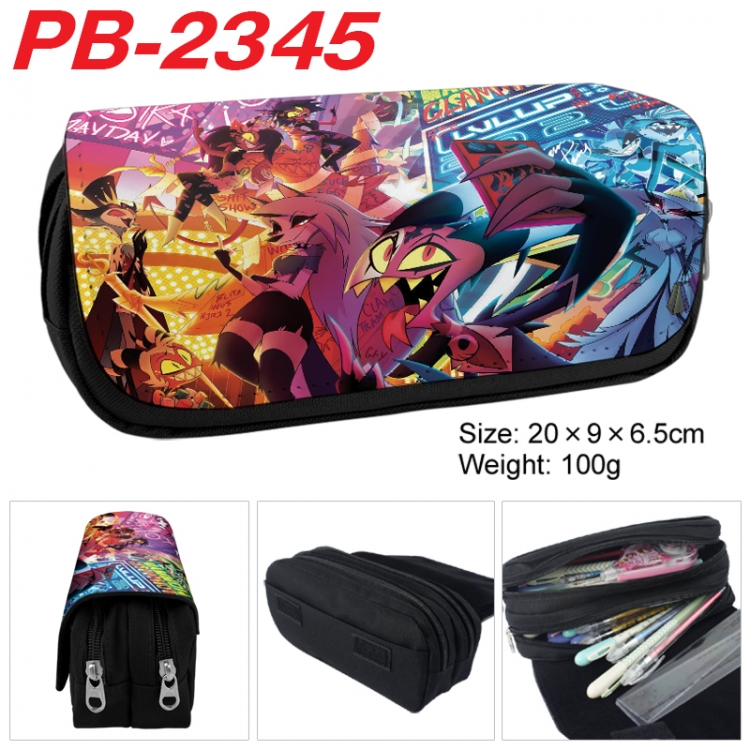Hazbin Hotel Anime double-layer pu leather printing pencil case 20x9x6.5cm
