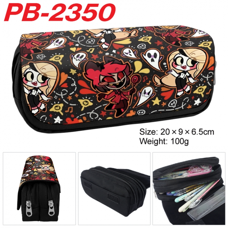 Hazbin Hotel Anime double-layer pu leather printing pencil case 20x9x6.5cm