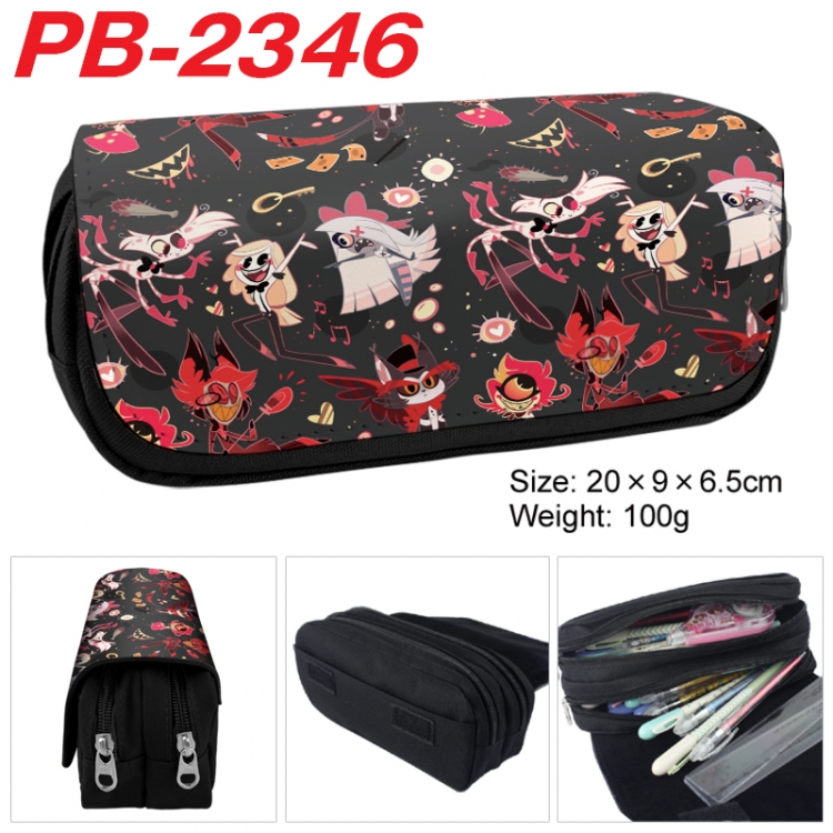 Hazbin Hotel Anime double-layer pu leather printing pencil case 20x9x6.5cm