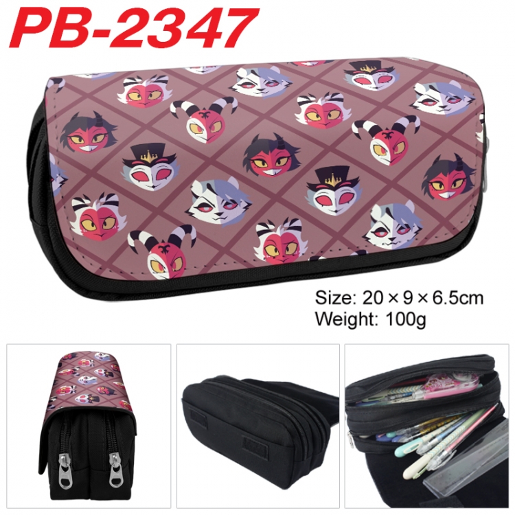 Hazbin Hotel Anime double-layer pu leather printing pencil case 20x9x6.5cm