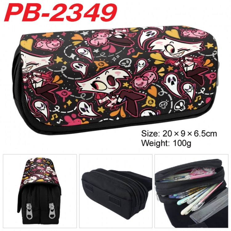 Hazbin Hotel Anime double-layer pu leather printing pencil case 20x9x6.5cm