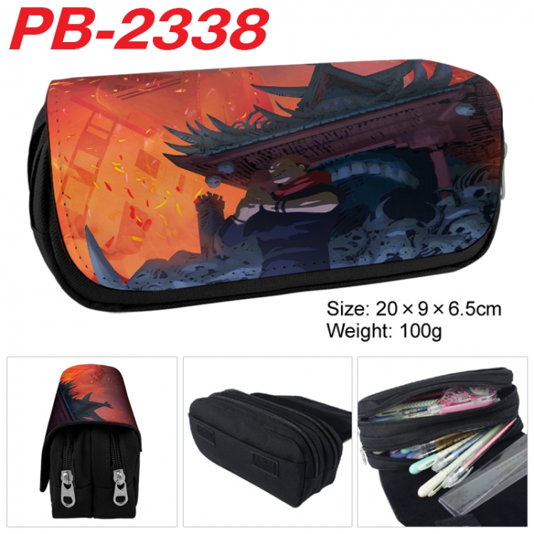 Jujutsu Kaisen Anime double-layer pu leather printing pencil case 20x9x6.5cm