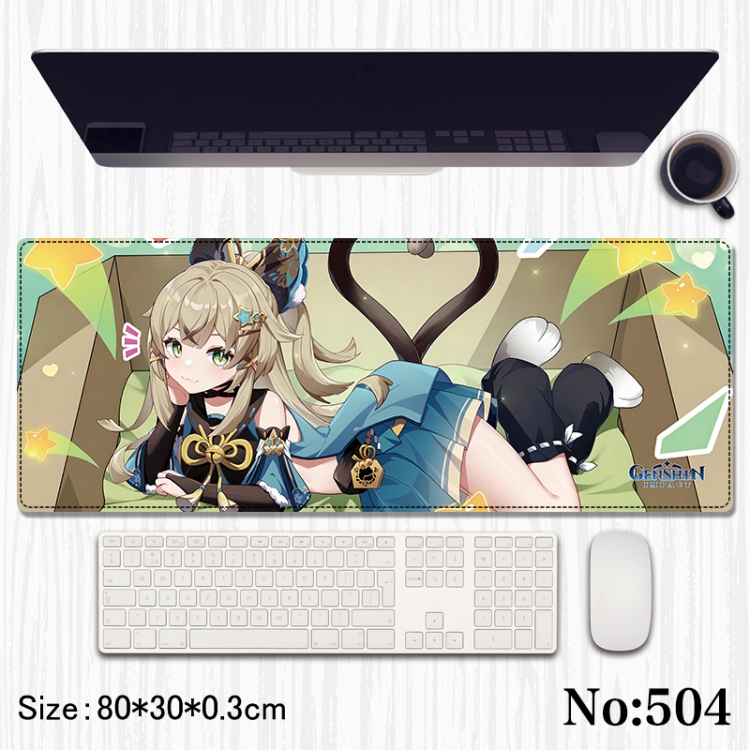 Genshin Impact Anime peripheral computer mouse pad office desk pad multifunctional pad 80X30X0.3cm