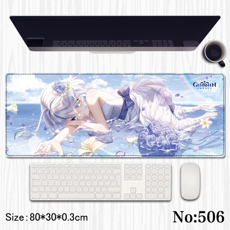Genshin Impact Anime peripheral computer mouse pad office desk pad multifunctional pad 80X30X0.3cm