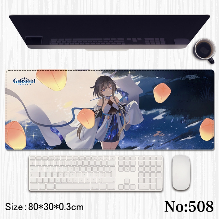 Genshin Impact Anime peripheral computer mouse pad office desk pad multifunctional pad 80X30X0.3cm
