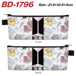 BTS Anime PU Leather Zipper Pe...