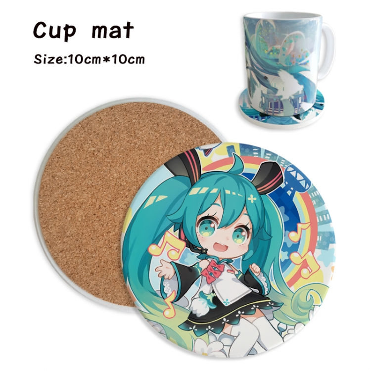 Hatsune Miku Anime ceramic water absorbing and heat insulating coasters price for 5 pcs