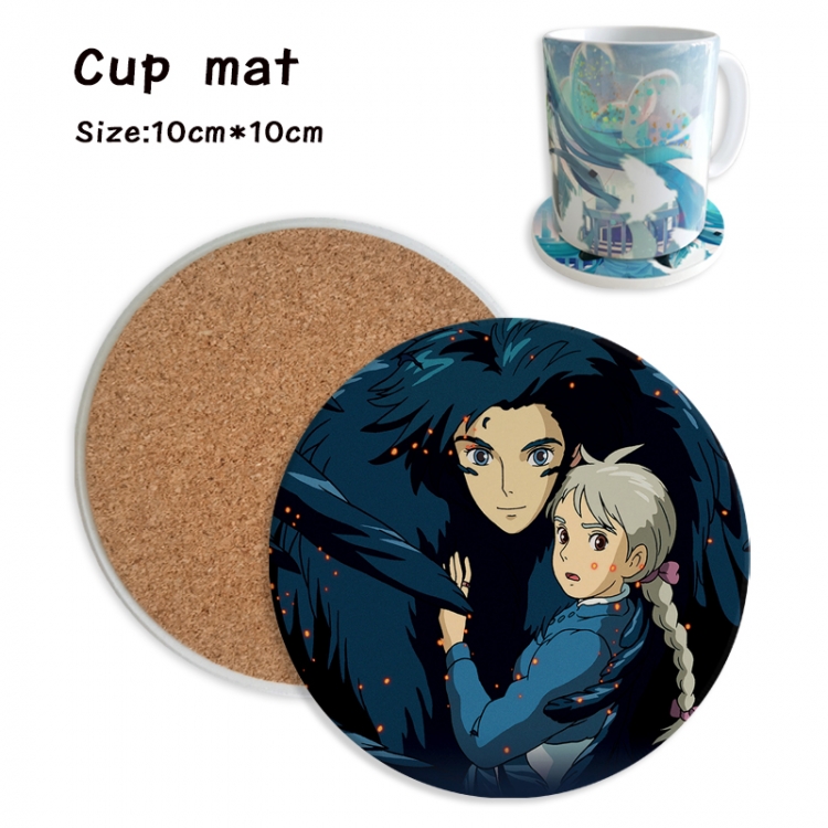 Hauru no ugoku shiro Anime ceramic water absorbing and heat insulating coasters price for 5 pcs