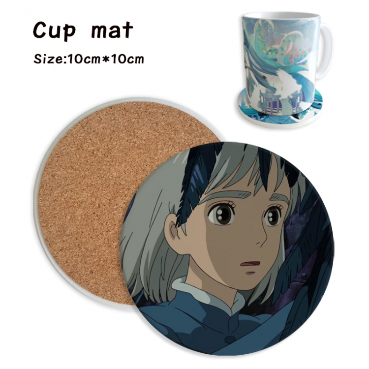 Hauru no ugoku shiro Anime ceramic water absorbing and heat insulating coasters price for 5 pcs