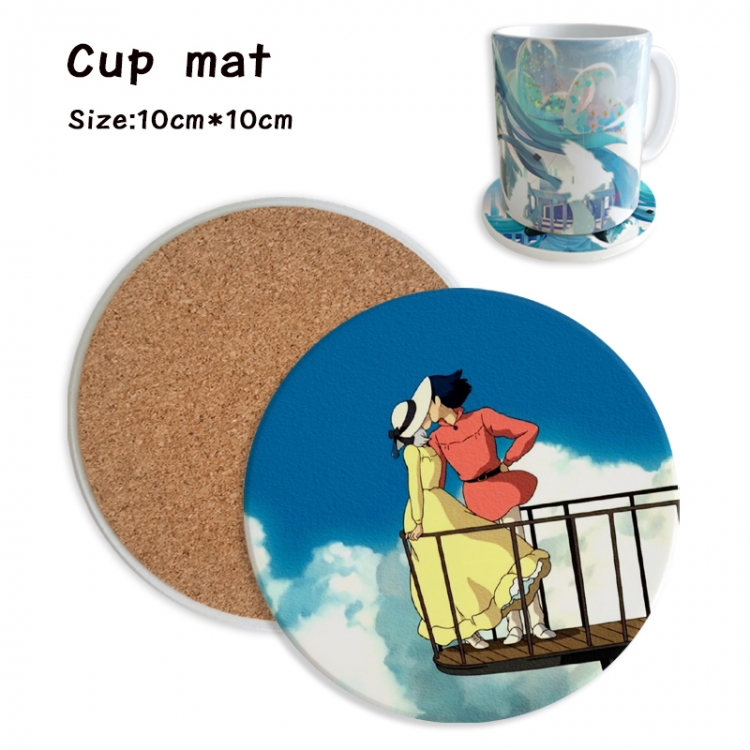 Hauru no ugoku shiro Anime ceramic water absorbing and heat insulating coasters price for 5 pcs