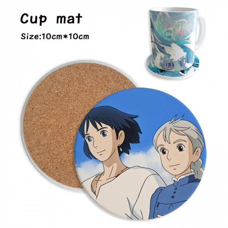 Hauru no ugoku shiro Anime ceramic water absorbing and heat insulating coasters price for 5 pcs