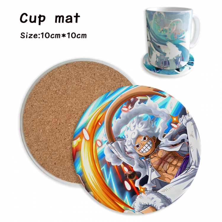 One Piece Anime ceramic water absorbing and heat insulating coasters price for 5 pcs