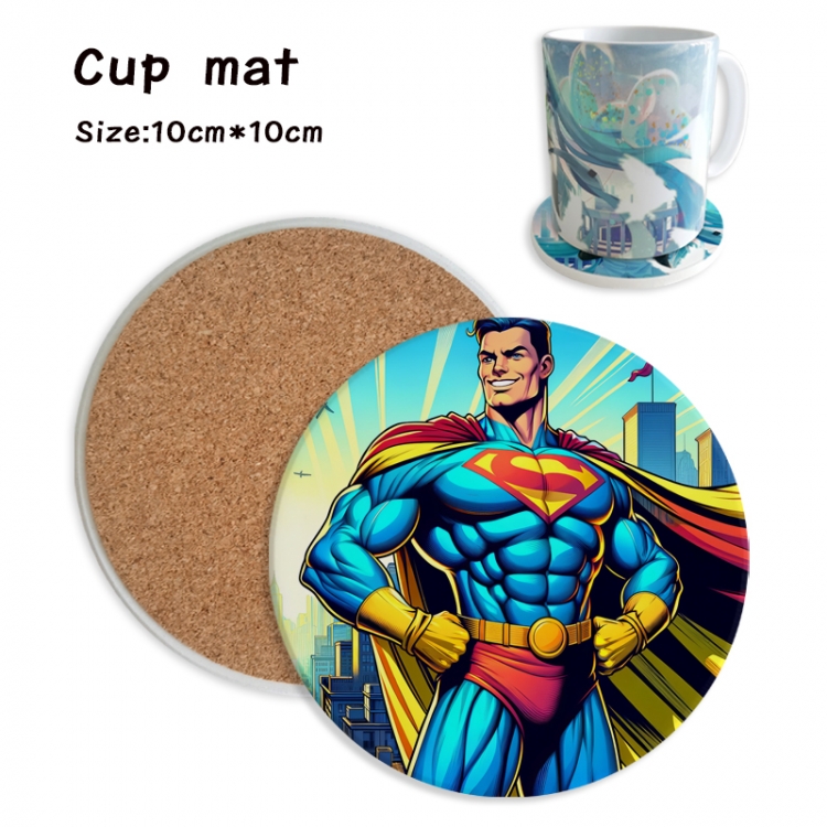 Superman Anime ceramic water absorbing and heat insulating coasters price for 5 pcs