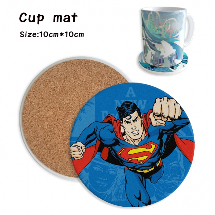 Superman Anime ceramic water absorbing and heat insulating coasters price for 5 pcs