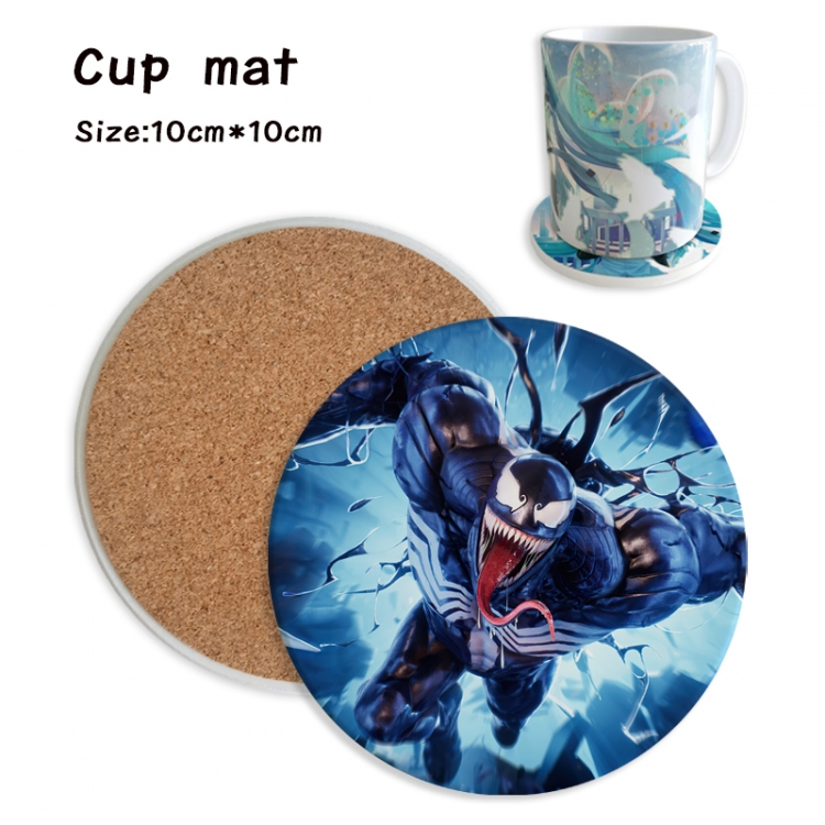venom Anime ceramic water absorbing and heat insulating coasters price for 5 pcs