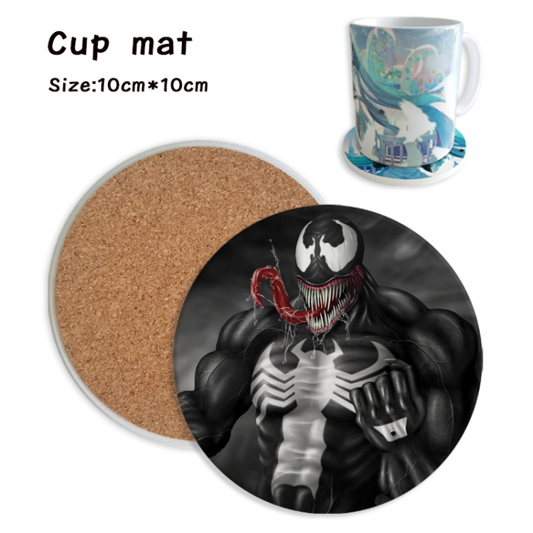 venom Anime ceramic water absorbing and heat insulating coasters price for 5 pcs