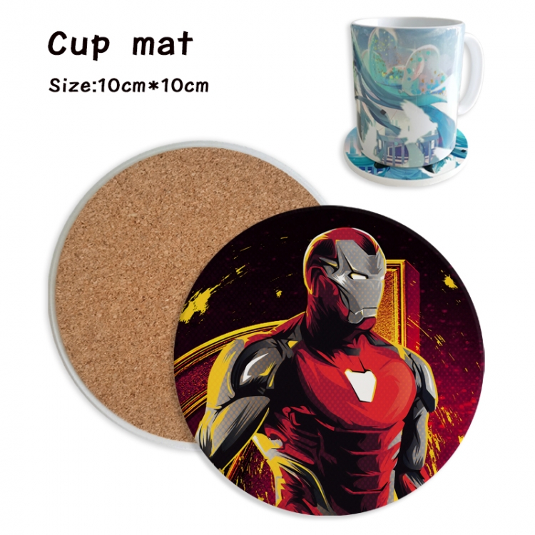 Iron Man Anime ceramic water absorbing and heat insulating coasters price for 5 pcs