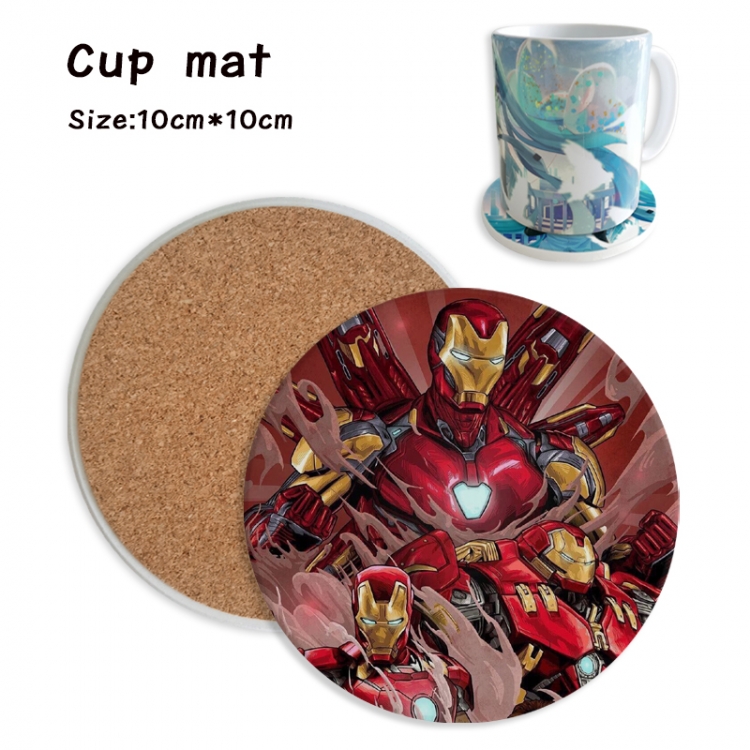 Iron Man Anime ceramic water absorbing and heat insulating coasters price for 5 pcs