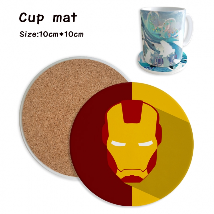 Iron Man Anime ceramic water absorbing and heat insulating coasters price for 5 pcs