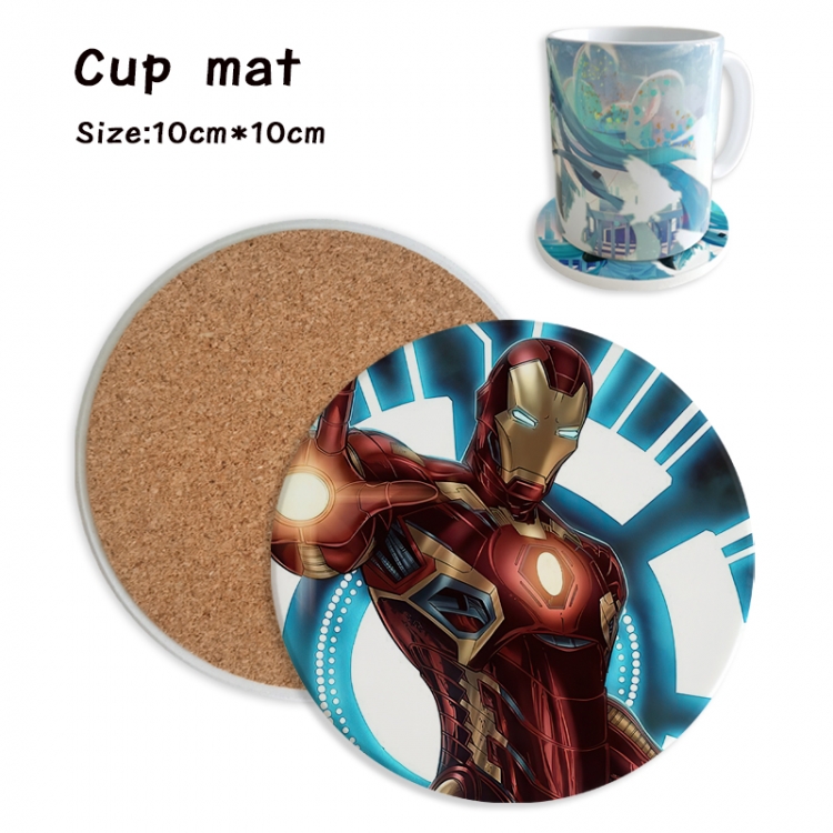 Iron Man Anime ceramic water absorbing and heat insulating coasters price for 5 pcs