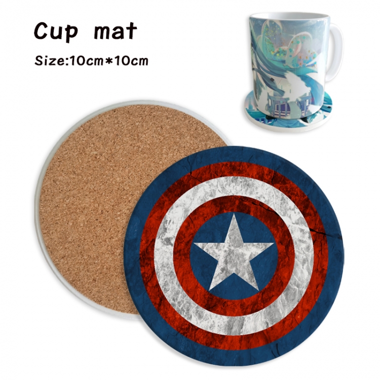 Captain America Anime ceramic water absorbing and heat insulating coasters price for 5 pcs