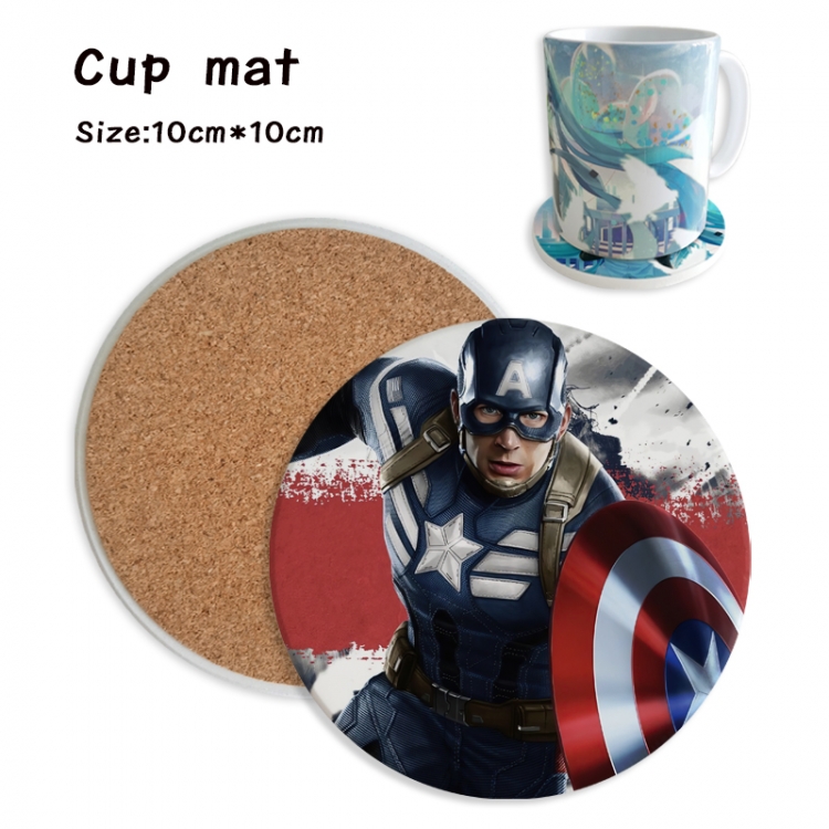 Captain America Anime ceramic water absorbing and heat insulating coasters price for 5 pcs