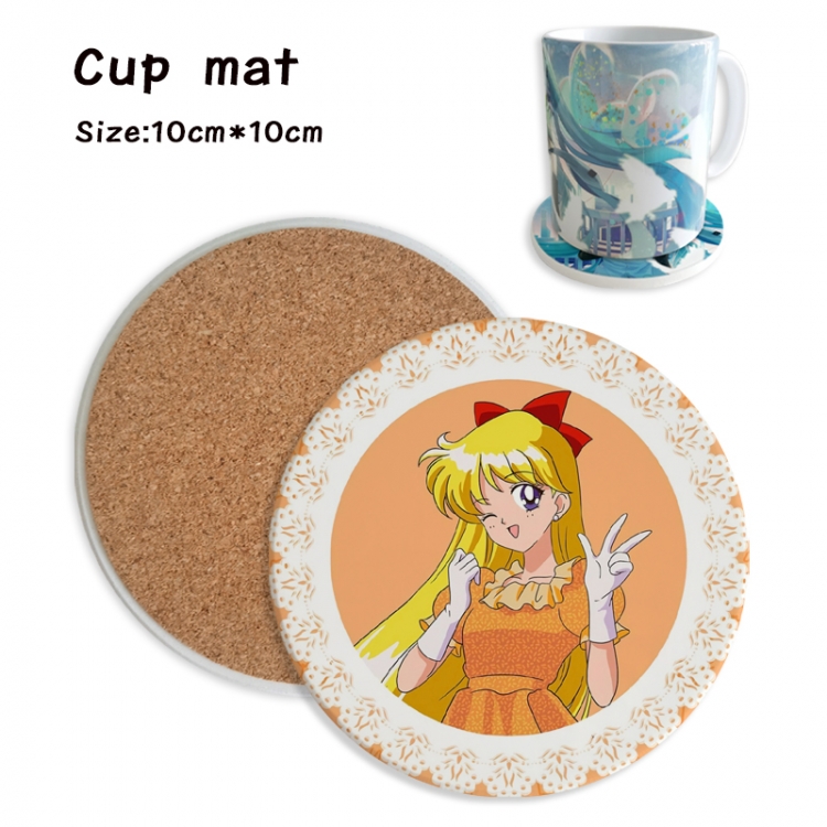 sailormoon Anime ceramic water absorbing and heat insulating coasters price for 5 pcs