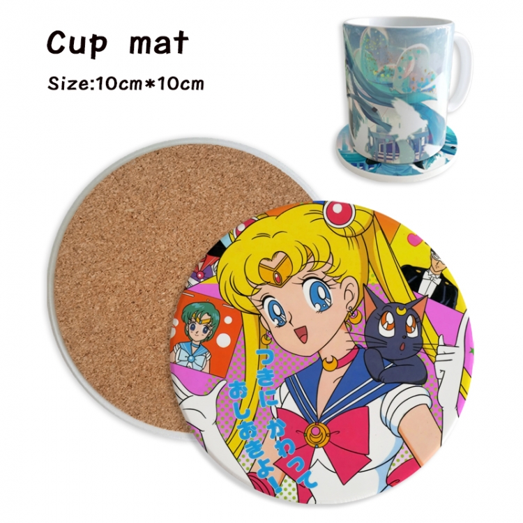 sailormoon Anime ceramic water absorbing and heat insulating coasters price for 5 pcs