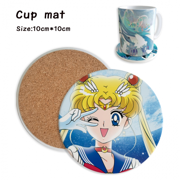sailormoon Anime ceramic water absorbing and heat insulating coasters price for 5 pcs