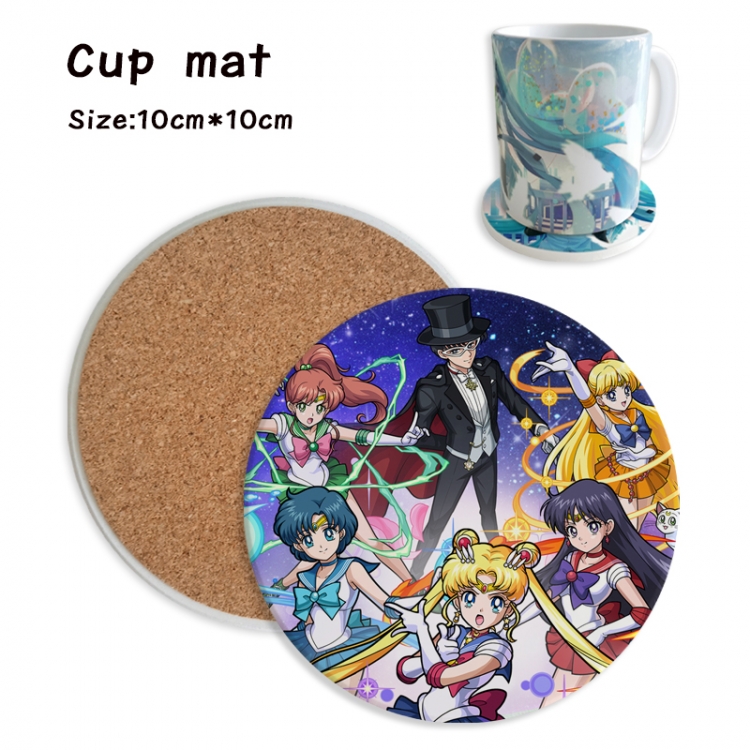 sailormoon Anime ceramic water absorbing and heat insulating coasters price for 5 pcs