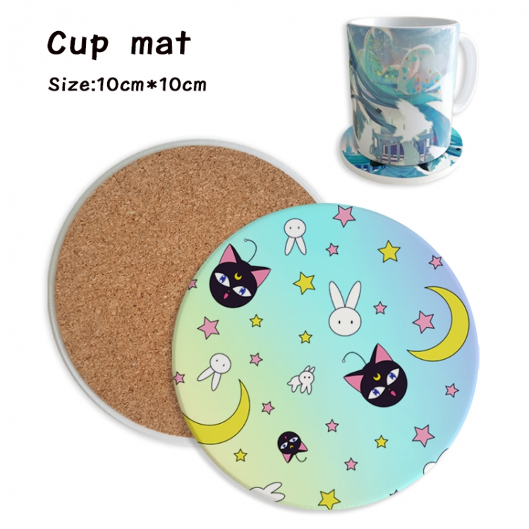 sailormoon Anime ceramic water absorbing and heat insulating coasters price for 5 pcs