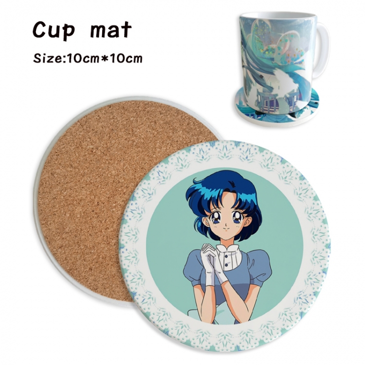 sailormoon Anime ceramic water absorbing and heat insulating coasters price for 5 pcs