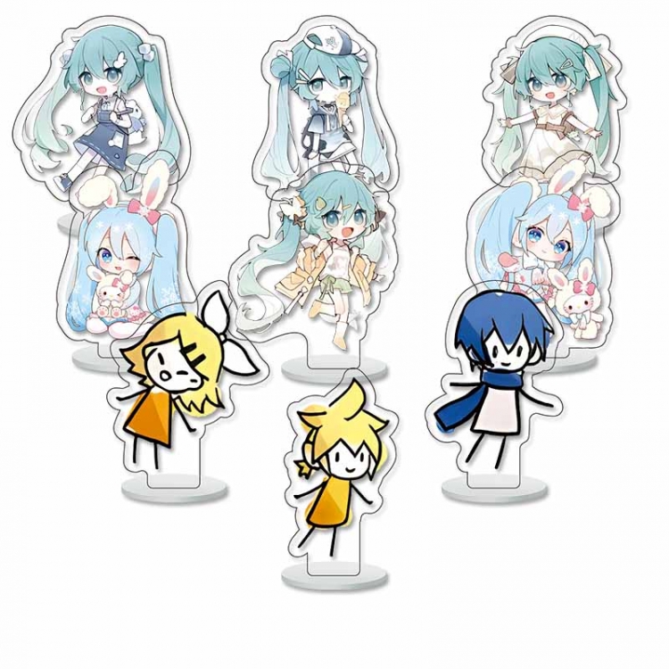 Hatsune Miku Anime Character acrylic Small Standing Plates  Keychain 6cm a set of 9 B476
