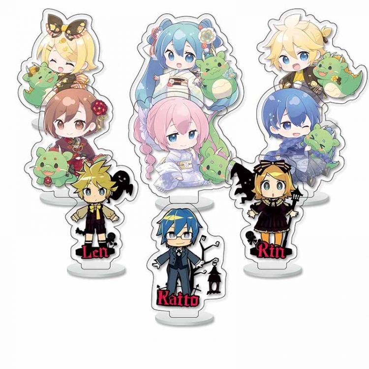 Hatsune Miku Anime Character acrylic Small Standing Plates  Keychain 6cm a set of 9 B470