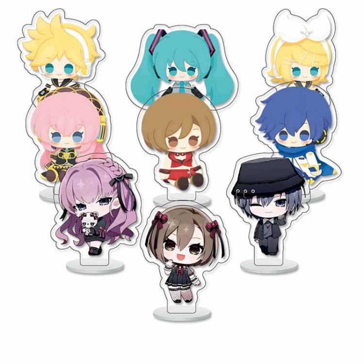 Hatsune Miku Anime Character acrylic Small Standing Plates  Keychain 6cm a set of 9 B478
