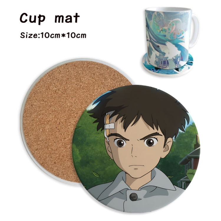 The Boy and the Heron Anime ceramic water absorbing and heat insulating coasters price for 5 pcs