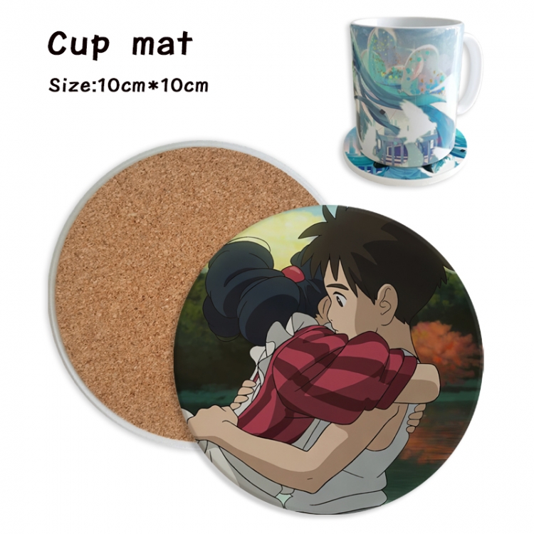 The Boy and the Heron Anime ceramic water absorbing and heat insulating coasters price for 5 pcs