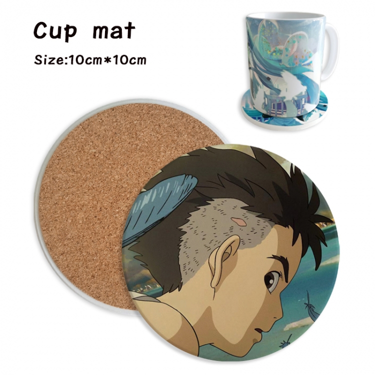 The Boy and the Heron Anime ceramic water absorbing and heat insulating coasters price for 5 pcs