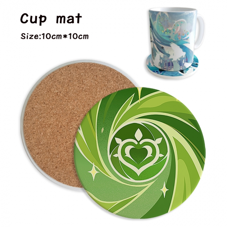 Genshin Impact Anime ceramic water absorbing and heat insulating coasters price for 5 pcs