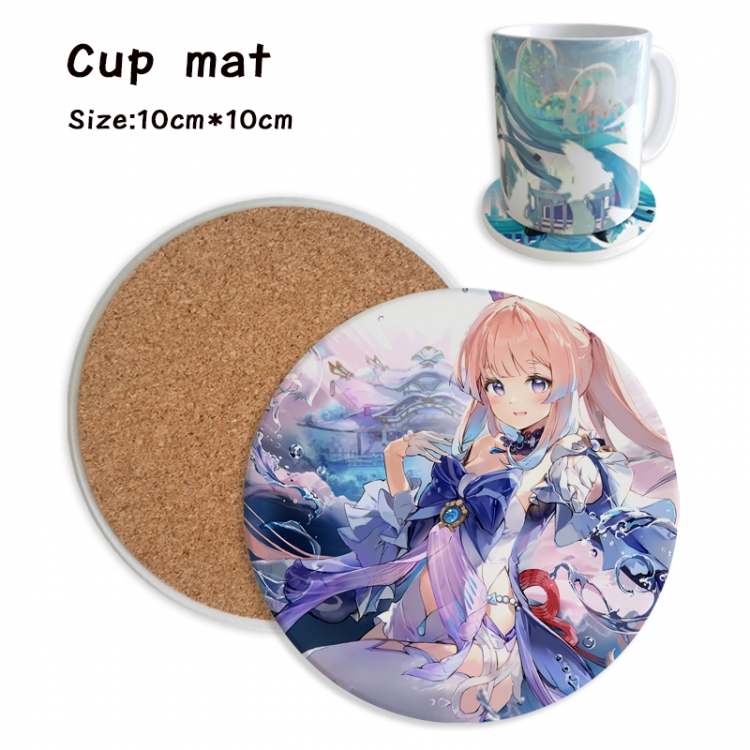 Genshin Impact Anime ceramic water absorbing and heat insulating coasters price for 5 pcs