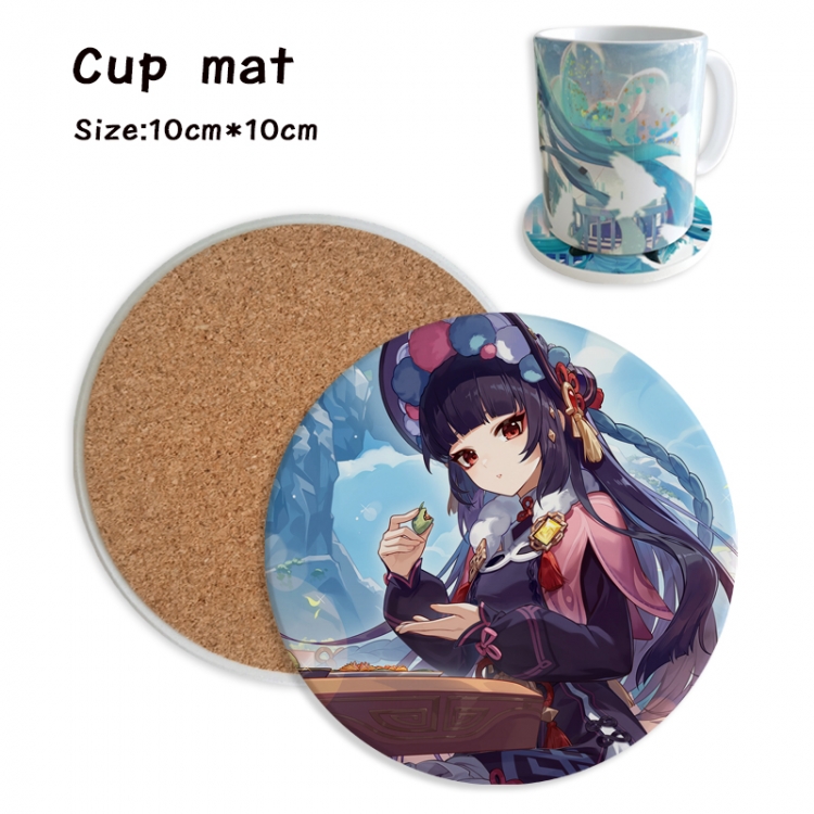 Genshin Impact Anime ceramic water absorbing and heat insulating coasters price for 5 pcs