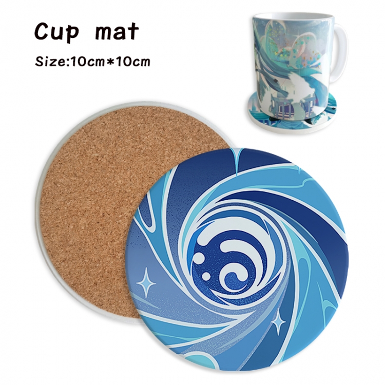 Genshin Impact Anime ceramic water absorbing and heat insulating coasters price for 5 pcs