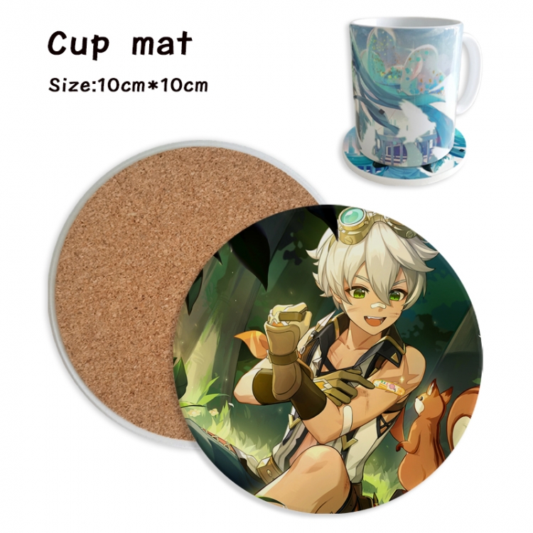 Genshin Impact Anime ceramic water absorbing and heat insulating coasters price for 5 pcs