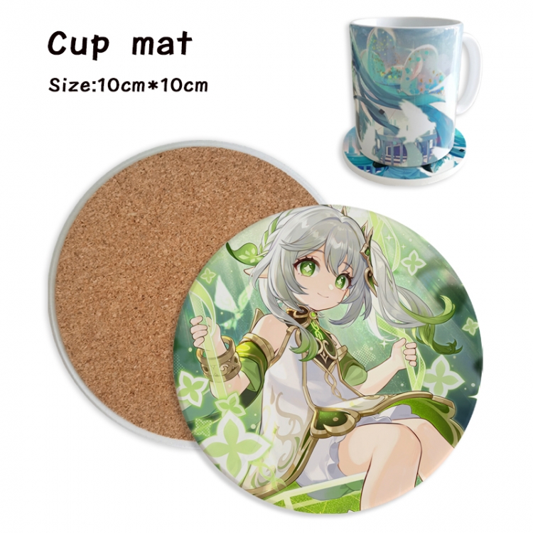 Genshin Impact Anime ceramic water absorbing and heat insulating coasters price for 5 pcs