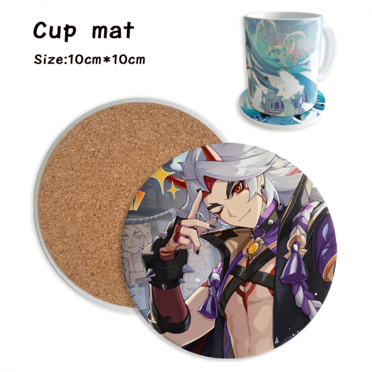 Genshin Impact Anime ceramic water absorbing and heat insulating coasters price for 5 pcs