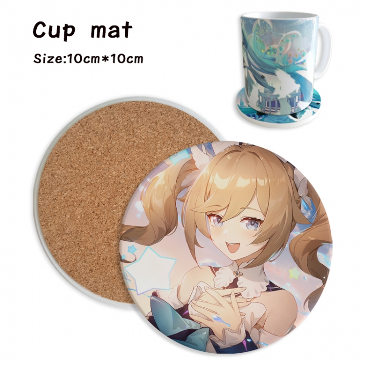 Genshin Impact Anime ceramic water absorbing and heat insulating coasters price for 5 pcs