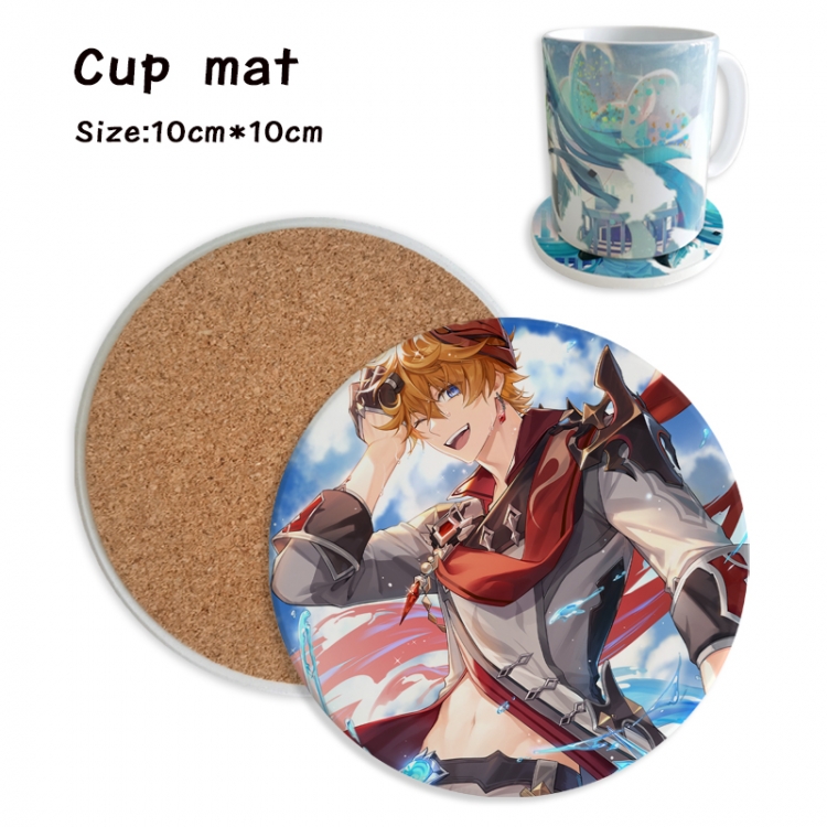 Genshin Impact Anime ceramic water absorbing and heat insulating coasters price for 5 pcs