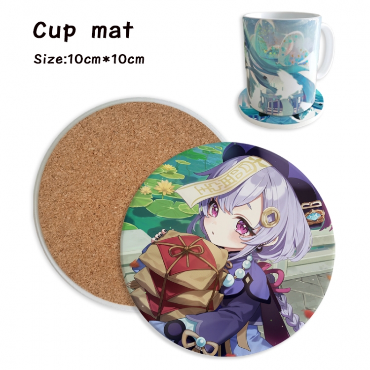 Genshin Impact Anime ceramic water absorbing and heat insulating coasters price for 5 pcs